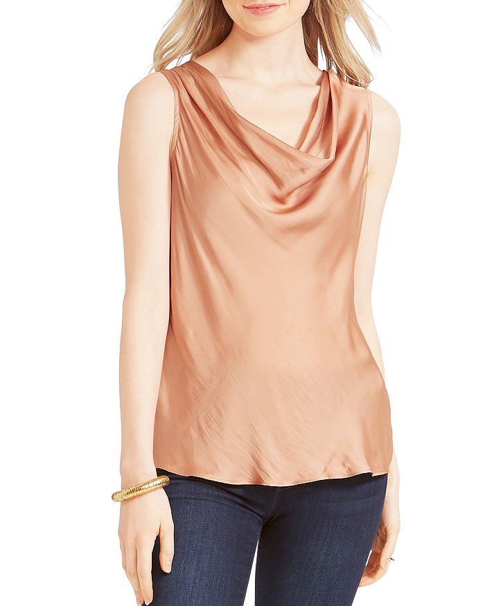 Nic And Zoe Nic + Zoe Petite Destination Cowl Neck Tank In Soft Copper