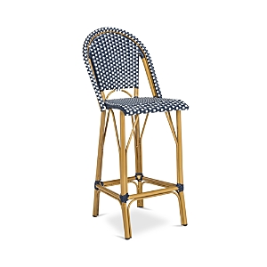 Shop Safavieh Ford Indoor-outdoor French Bistro Bar Stool In Navy/white