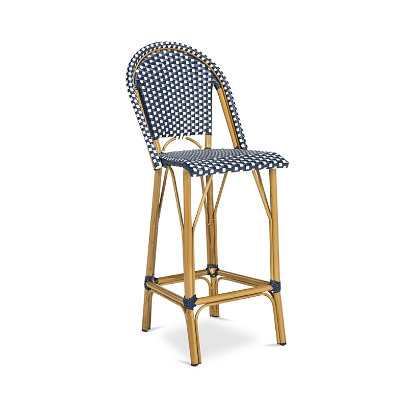 Safavieh Ford Indoor-outdoor Stacking French Bistro Bar Stool In Navy/white