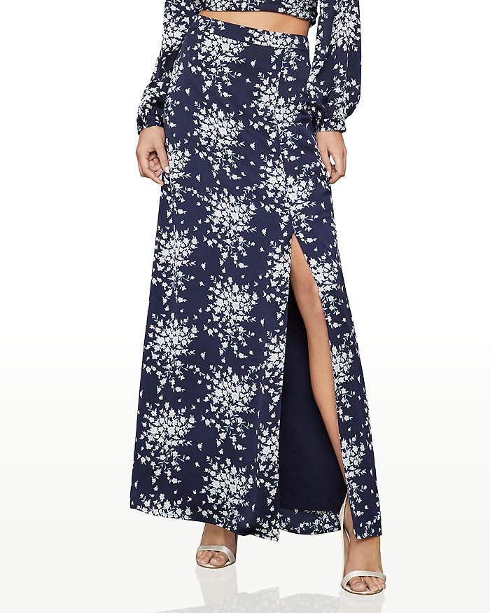 BCBGMAXAZRIA Floral Print Satin Maxi Skirt Bloomingdale s