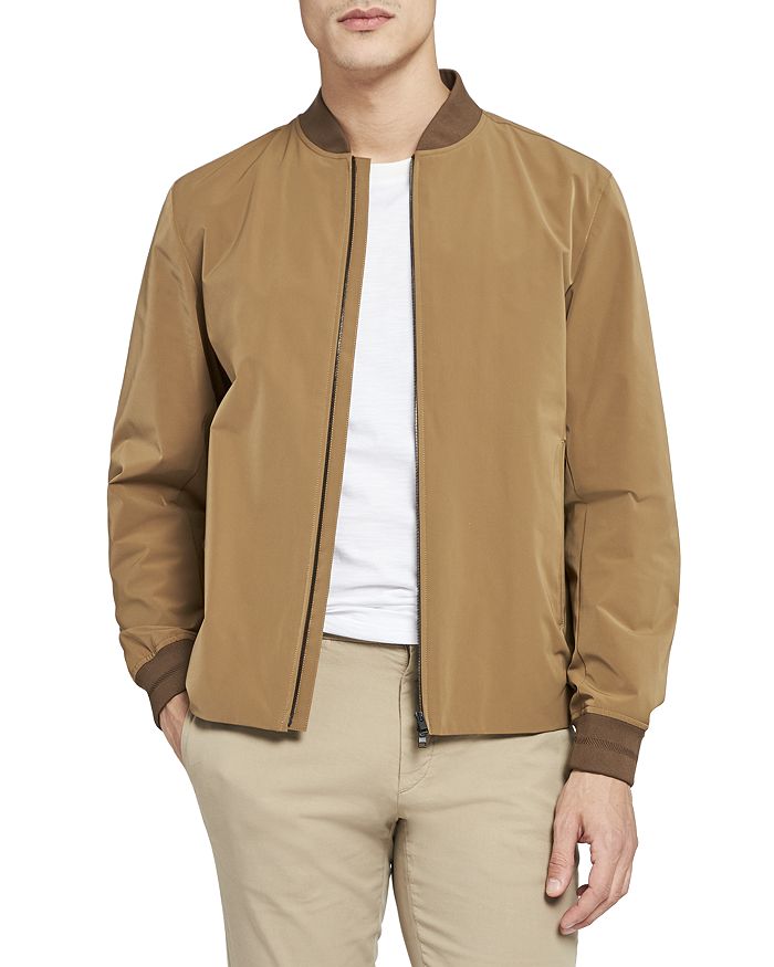 Theory City Water-resistant Slim Fit Bomber Jacket In Tamarind