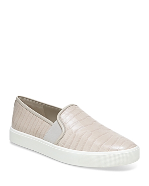 Vince Women's Blair Croc-embossed Leather Slip-on Sneakers In Cobblestone