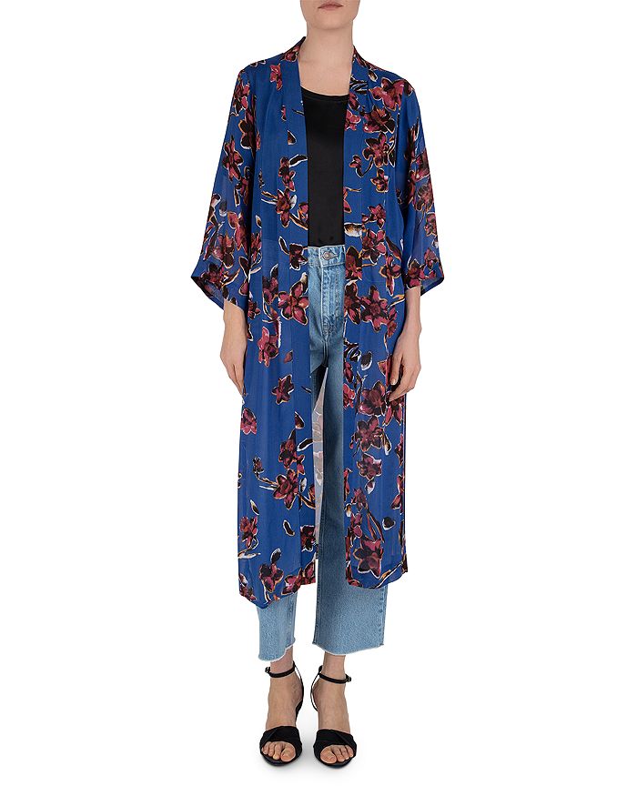 Gerard Darel Nayla Floral Print Kimono In Blue