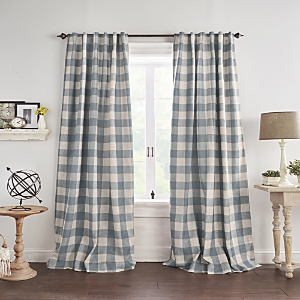 Elrene Home Fashions Grainger Buffalo Check Blackout Window Curtain, 52 X 95 In Chambray