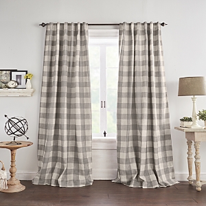 Elrene Home Fashions Grainger Buffalo Check Blackout Window Curtain, 52 X 84 In Gray