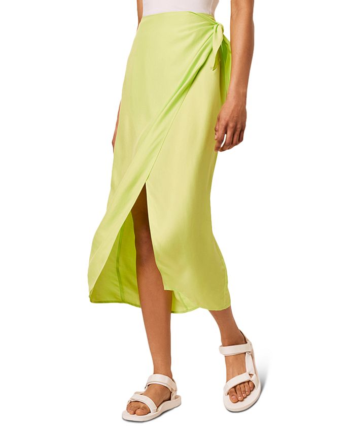 FRENCH CONNECTION GABINA DRAPED SARONG MIDI SKIRT,73NNC