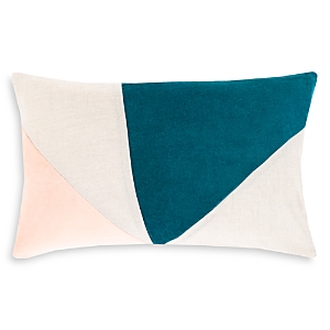 Surya Moza Velvet Decorative Pillow, 13 X 20 In Teal/cream