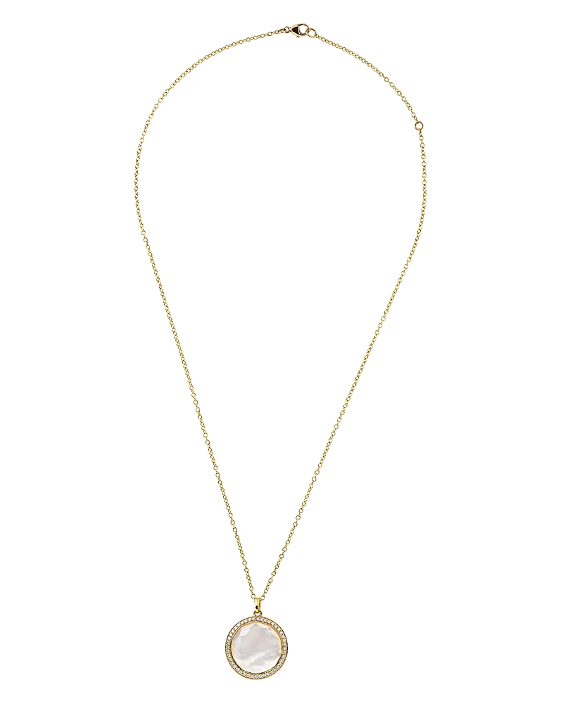 Ippolita 18k Yellow Gold Lollipop Mother-of-pearl & Clear Quartz Doublet Pendant Necklace, 18 In White/gold