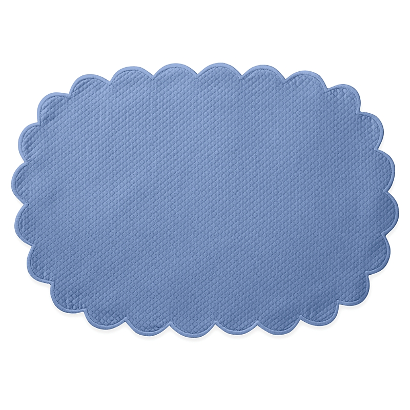 Matouk Savannah Gardens Placemat 13 X 19 Oval, Set Of 4 In Azure/azure