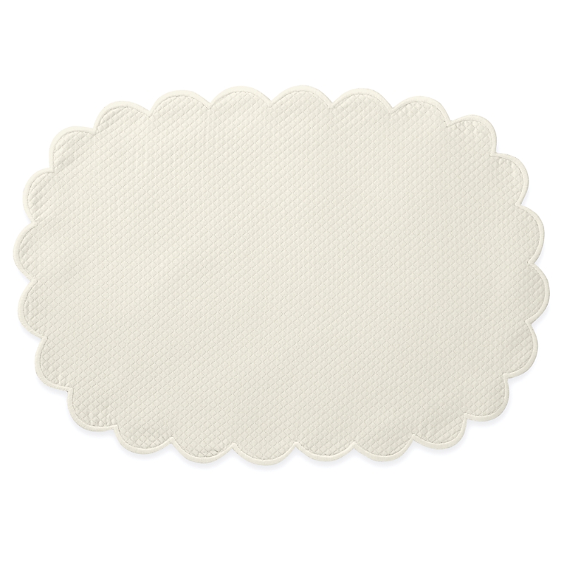 Matouk Savannah Gardens Placemat 13 X 19 Oval, Set Of 4 In Ivory/ivory