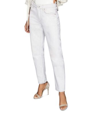 REISS - Sienna Mid Rise Straight Leg Jeans in Gray