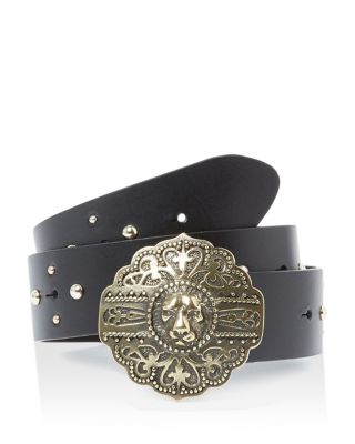The Kooples - Leather Lion Buckle Belt