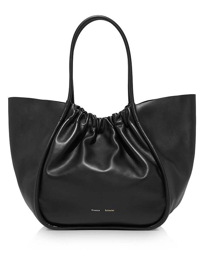 Proenza Schouler Xl Ruched Leather Tote In Black
