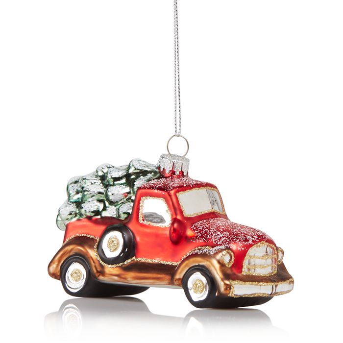 Bloomingdale's Glass Car with Tree Ornament 100 Exclusive