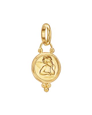 18K Gold 10mm Angel Pendant