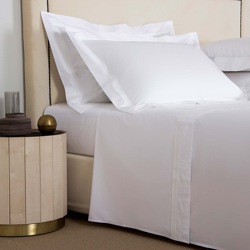 Frette Triplo Popeline Sheet Set, Cal King In White/milk
