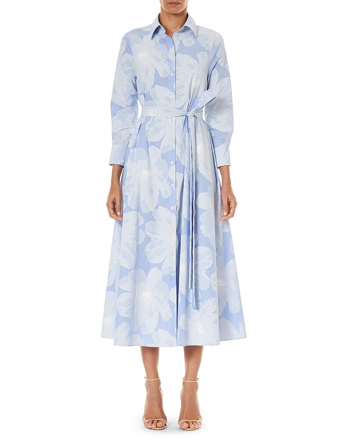 Carolina Herrera Belted Floral Print Cotton Shirt Dress | Bloomingdale's