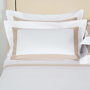 Frette Bicolore Standard Sham In White/savage Beige