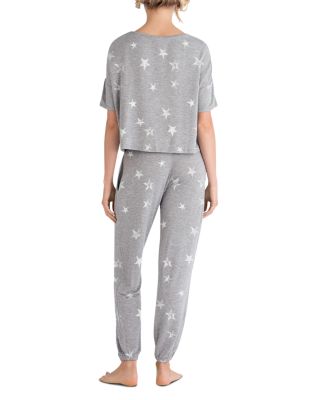 Sun Lover Lounge Set in Heather Gray Stars