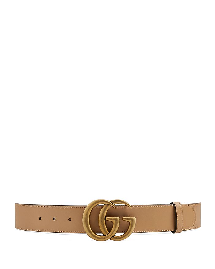 Gucci Women's Leather Belt with Interlocking Double G Buckle ...