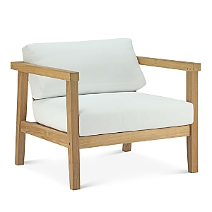 Modway Bayport Outdoor Patio Teak Armchair In Natural White