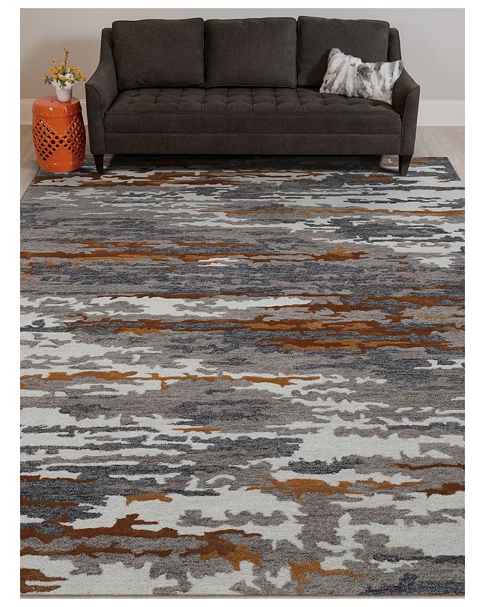Shop Amer Rugs Abstract Abs-3 Area Rug, 8' X 10' In Gray/orange
