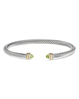 David Yurman Cable Classic Bracelet with Peridot and 18K Yellow Gold