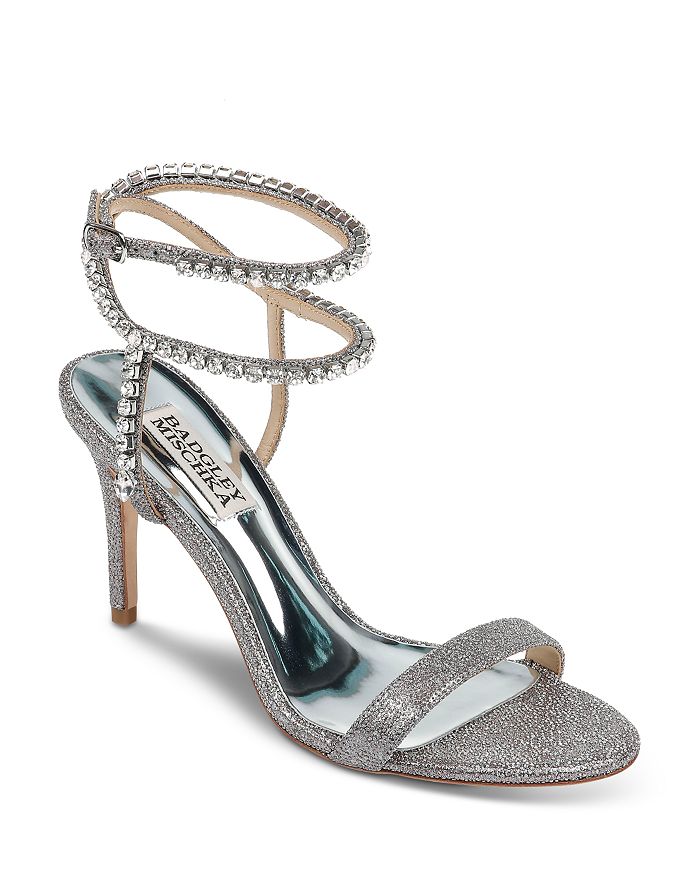 Badgley Mischka Women's Claudette Crystal Embellished Strappy High-Heel ...