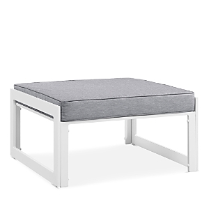 Modway Fortuna Outdoor Patio Ottoman In Gray/white