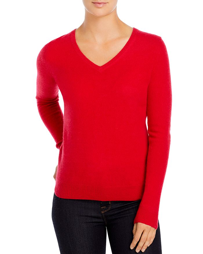 C By Bloomingdale's V-neck Cashmere Sweater - 100% Exclusive In Scarlett