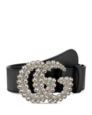Leather buckle 38 in in length w custom Gucci type belt w  Swarovski crystals Gucci Belt with crystal-encrusted buckle | Women main image 2