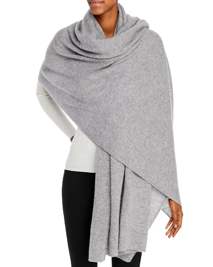 C By Bloomingdale's Cashmere Travel Wrap - 100% Exclusive In Light Gray ...