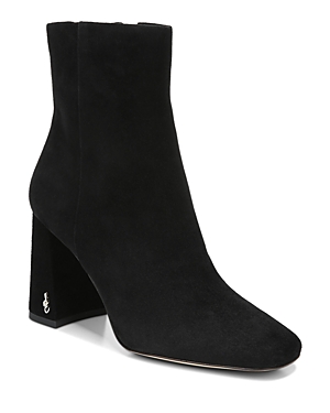 Shop Sam Edelman Women's Codie High Block Heel Booties In Black Suede