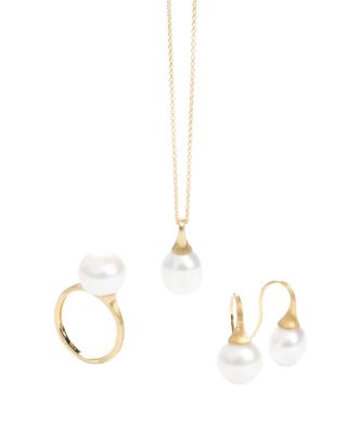 18K Yellow Gold Ring with Cultured Freshwater Pearl