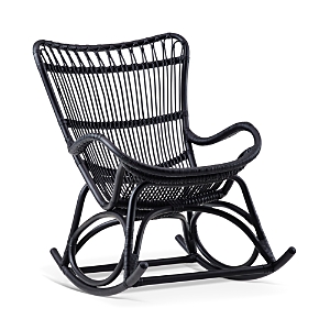 Shop Sika Design S Monet Rattan Rocking Chair In Black