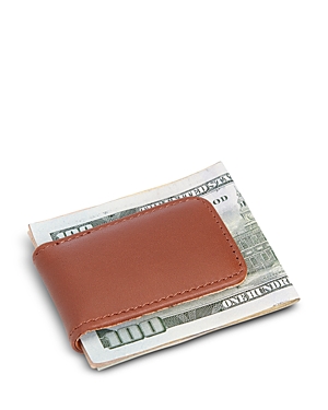 Shop Royce New York Leather Magnetic Money Clip In Tan