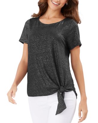 Tommy Bahama Women's Linnea Coastal Fronds Linen T-Shirt - White