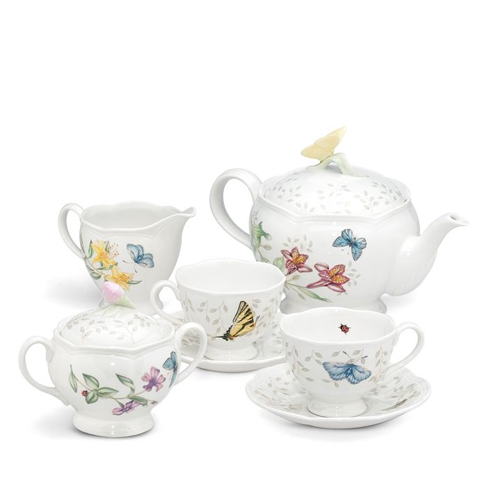 Shop Lenox Butterfly Meadow 7-piece Tea Set In White