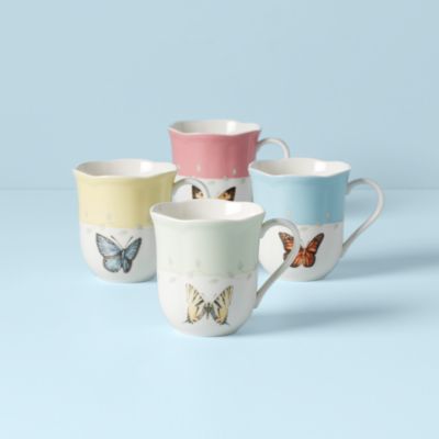 Butterfly Meadow 4-Piece Dessert Mug Set