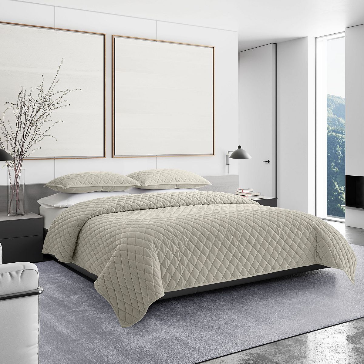 Photo 1 of Diamond Velvet Quilt Set, King