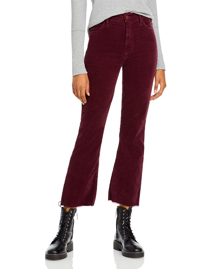 Mother The Hustler Frayed Ankle Jeans In Grape
