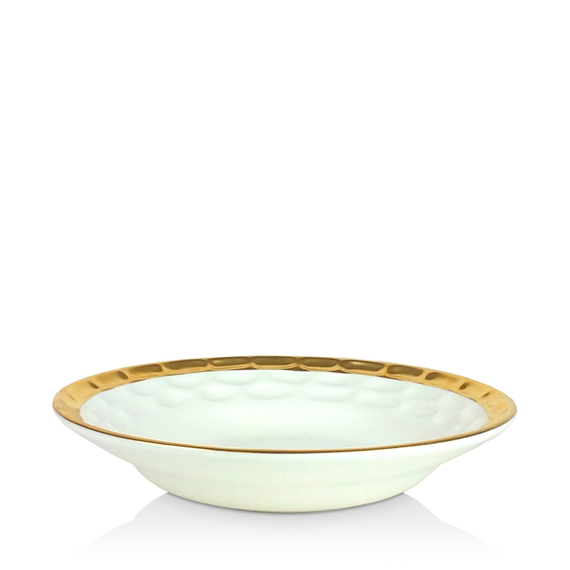 Michael Wainwright Truro Gold 4-piece Rimmed Dinner Bowl Set In White/gold