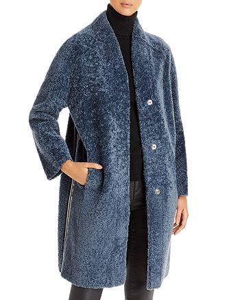 Maximilian Furs Side Striped Shearling Coat | Bloomingdale's
