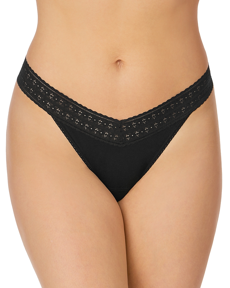Hanky Panky Cotton Luxe Low-rise Thong In Black