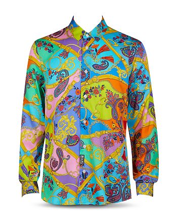 Versace Jeans Couture Slim Fit Abstract Print Shirt | Bloomingdale's