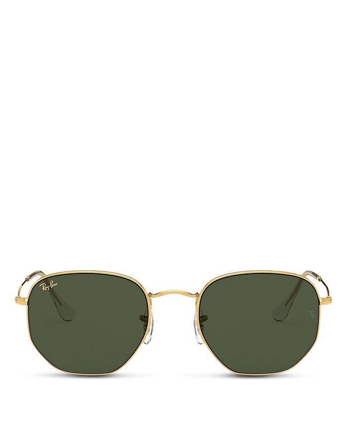 Ray Ban Unisex Icons Hexagonal Sunglasses In Gold Legend/green