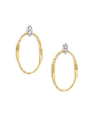 Marco Bicego - 18K Yellow Gold Onde Diamond Drop Earrings