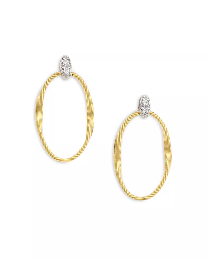 Marco Bicego 18K Yellow Gold Onde Diamond Stud Ear