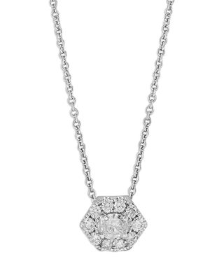 Diamond Halo Pendant Necklace 