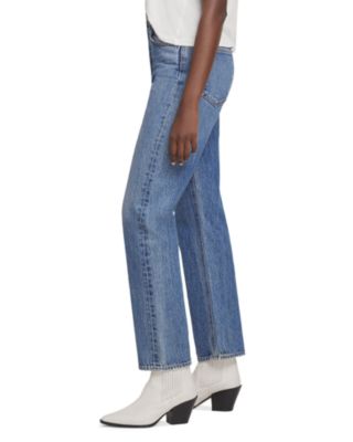 90's Pinch Waist High Rise Straight Leg Jeans in Navigate